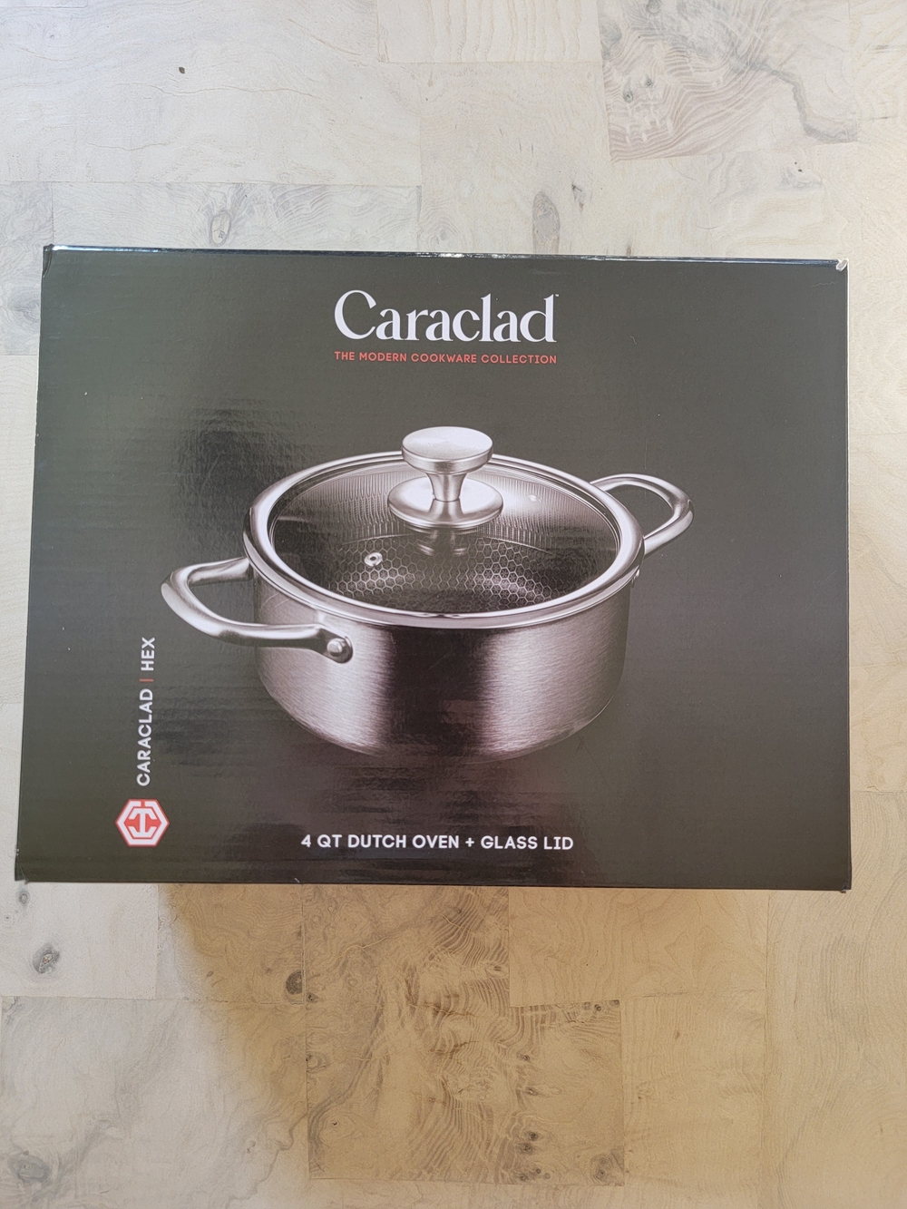Stainless Steel 4 Qt Hex-Clad Dutch Oven with Glass Lid - Silver